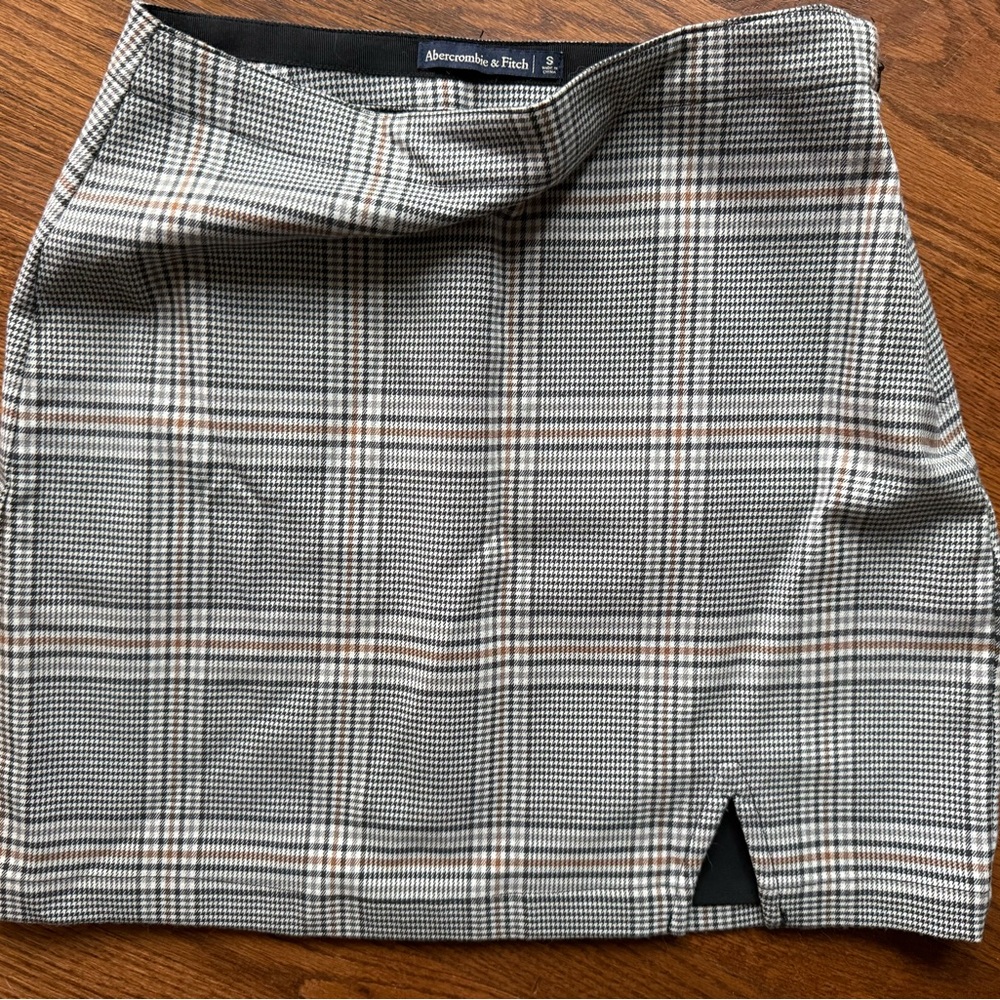 Abercrombie & Fitch Checkered Pencil Skirt - Black and Tan